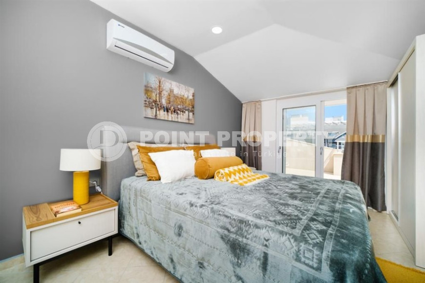 Меблированный пентхаус с тремя спальнями, 200м², в 50 метрах от моря, в районе Оба, Алания.-id-2475-фото-13