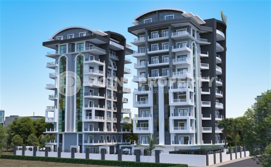 One-bedroom apartment in a two-block residence under construction in the center of Alanya. The completion date is May 2024.-id-4744-photo-1