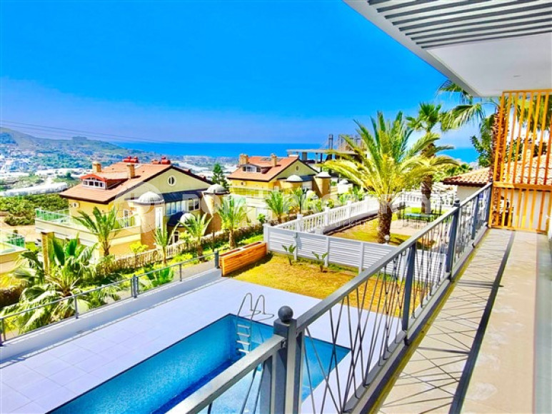 Вилла 3+1 с роскошным панорамным видом на море в престижном спокойном районе Аланьи - Каргыджак-id-4753-фото-8