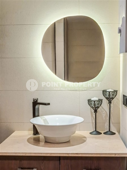 Светлые апартаменты 125 м2 с просторной гостиной и двумя ванными комнатами, район Тосмур-id-4760-фото-11