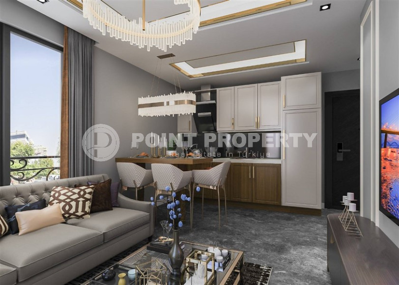 Апартаменты с чистовой отделкой в 300 метрах от пляжа, в центре престижного района Аланьи - Каргыджак.Небольшая квартира на 3-м этаже в новой резиденции на завершающем этапе строительства-id-4774-фото-3