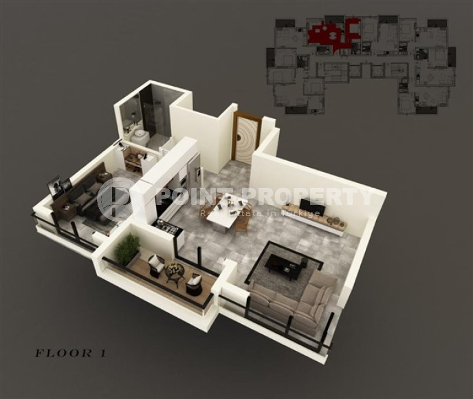 Apartment 1+1, 55m² in a residence under construction in Mahmutlar, 350 meters from the sea-id-1393-photo-6