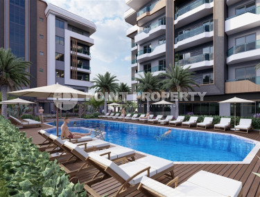Comfortable apartments are available for sale, ranging from cozy 1+1 to spacious 3+1 duplexes, in the newest Okurcalar complex 300 meters from the sea.-id-1051-photo-2