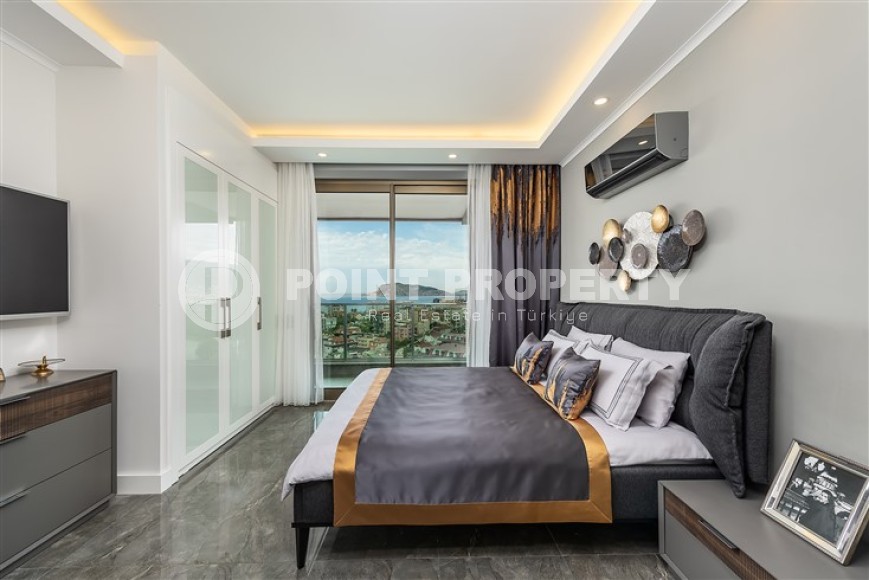 Luxurious duplex apartment with panoramic views of the sea and Alanya fortress, 500 meters from the beach-id-4842-photo-7