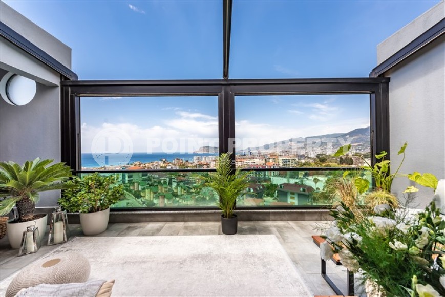 Luxurious duplex apartment with panoramic views of the sea and Alanya fortress, 500 meters from the beach-id-4842-photo-14