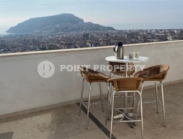 Большая двухуровневая квартира на 3-м этаже с мансардой, с роскошными панорамными видами на море и крепость Аланьи-id-4848-фото-3