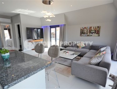 Двухуровневые апартаменты с видовой террасой, планировкой 2+1, в центральном районе города Аланьи- Гюллер Пынары, рядом с пляжем Кейкубат-id-4859-фото-3