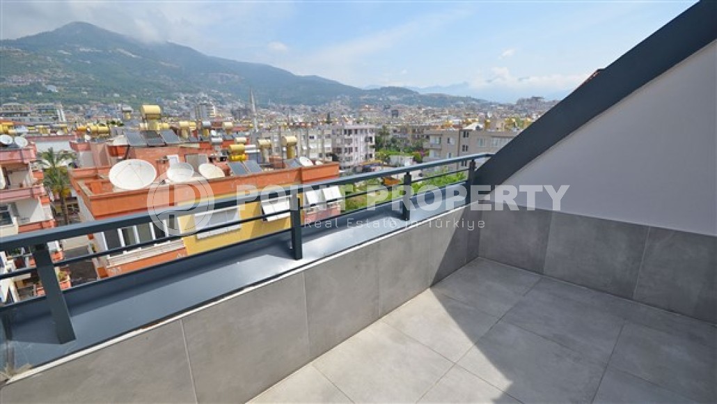 Двухуровневые апартаменты с видовой террасой, планировкой 2+1, в центральном районе города Аланьи- Гюллер Пынары, рядом с пляжем Кейкубат-id-4859-фото-10