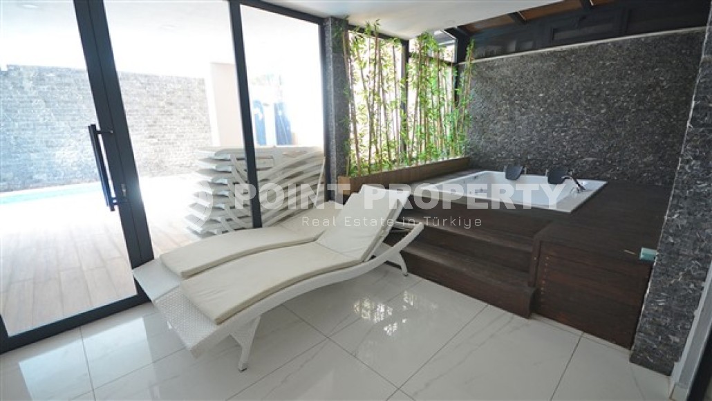 Двухуровневые апартаменты с видовой террасой, планировкой 2+1, в центральном районе города Аланьи- Гюллер Пынары, рядом с пляжем Кейкубат-id-4859-фото-12