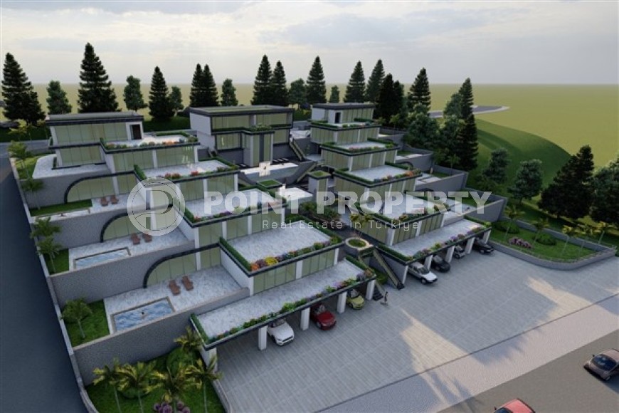 Conceptually new project - terraced apartments with swimming pools and villas at the initial stage of construction in the prestigious area of Alanya - Tepe-id-4986-photo-1