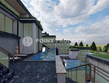 Conceptually new project - terraced apartments with swimming pools and villas at the initial stage of construction in the prestigious area of Alanya - Tepe-id-4986-photo-4