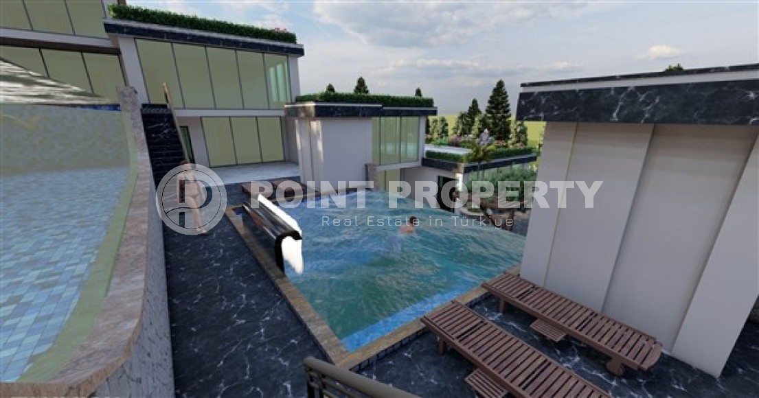 Conceptually new project - terraced apartments with swimming pools and villas at the initial stage of construction in the prestigious area of Alanya - Tepe-id-4986-photo-5