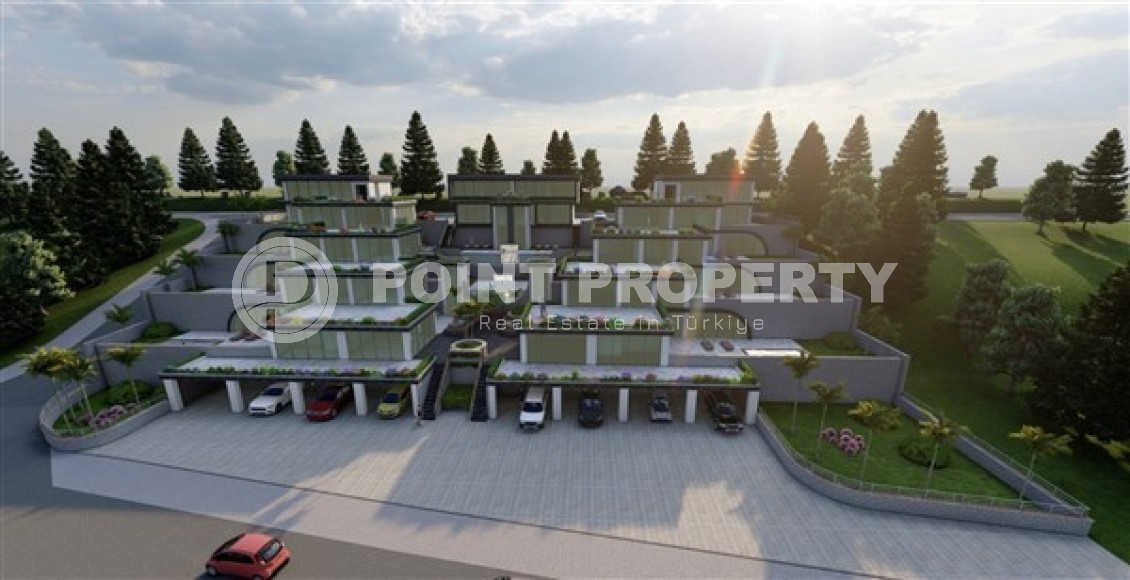 Conceptually new project - terraced apartments with swimming pools and villas at the initial stage of construction in the prestigious area of Alanya - Tepe-id-4986-photo-8