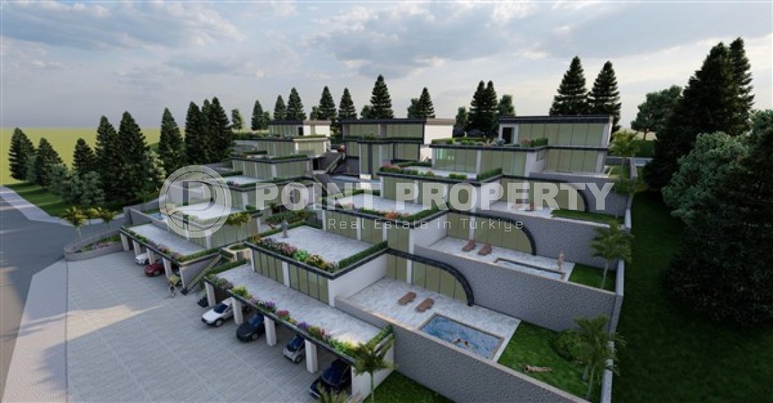 Conceptually new project - terraced apartments with swimming pools and villas at the initial stage of construction in the prestigious area of Alanya - Tepe-id-4986-photo-9