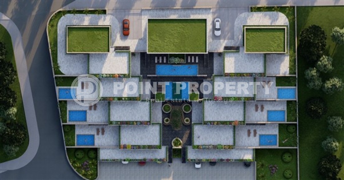 Conceptually new project - terraced apartments with swimming pools and villas at the initial stage of construction in the prestigious area of Alanya - Tepe-id-4986-photo-10