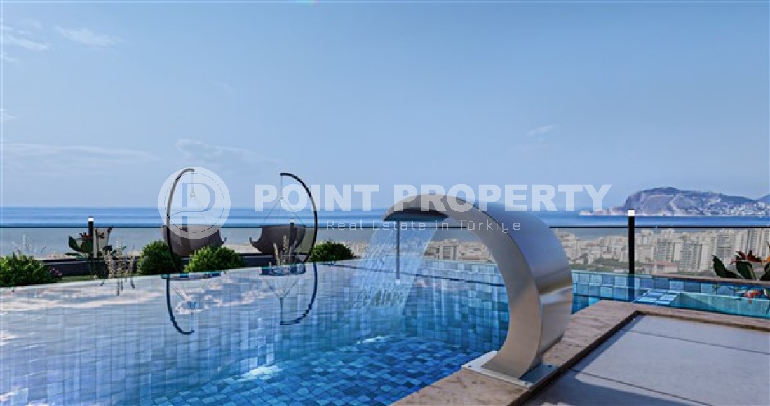 Роскошная трехэтажная вилла 4+1 с инфинити бассейном в престижном районе Аланьи - Каргыджак-id-5115-фото-5