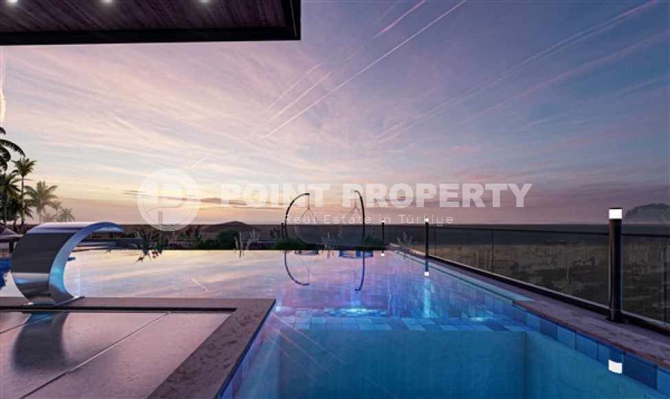 Роскошная трехэтажная вилла 4+1 с инфинити бассейном в престижном районе Аланьи - Каргыджак-id-5115-фото-6