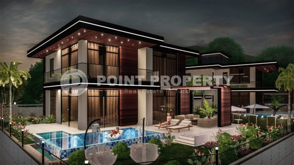 Роскошная трехэтажная вилла 4+1 с инфинити бассейном в престижном районе Аланьи - Каргыджак-id-5115-фото-11