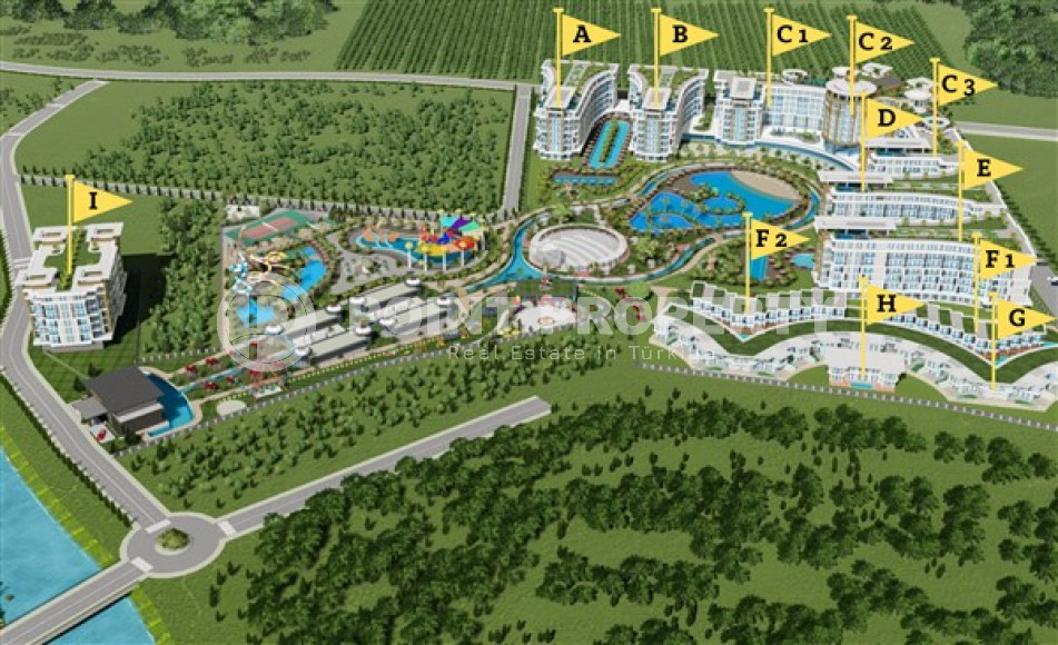 Уютные апартаменты, просторные таунхаусы и шикарные виллы в новом строящемся комплексе премиум-класса в районе Тюрклер в 300 метрах от моря.-id-1054-фото-6