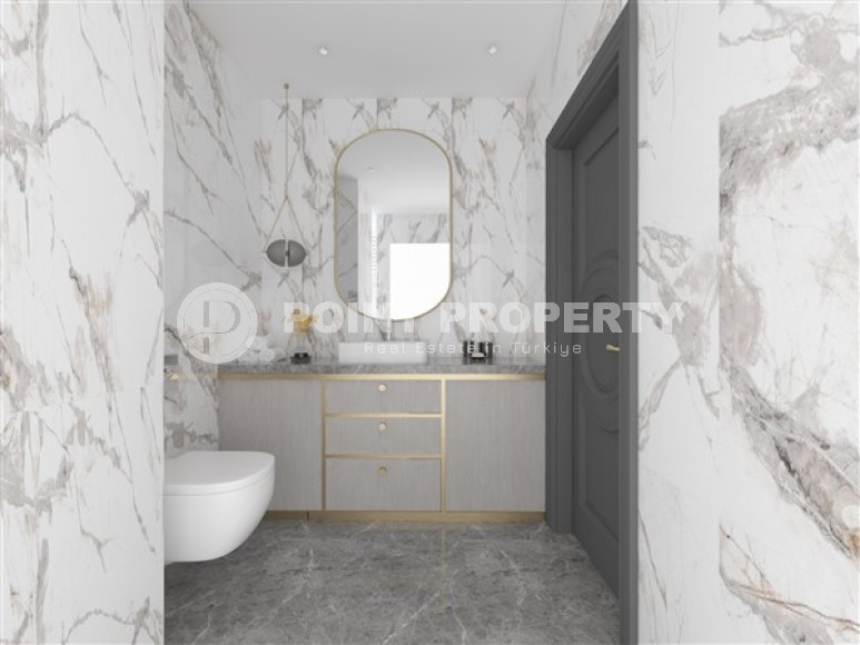 Apartments with 1+1 layouts, penthouses with 2+1 layouts, in a modern residential complex under construction in the center of Alanya, Cleopatra district-id-5271-photo-7