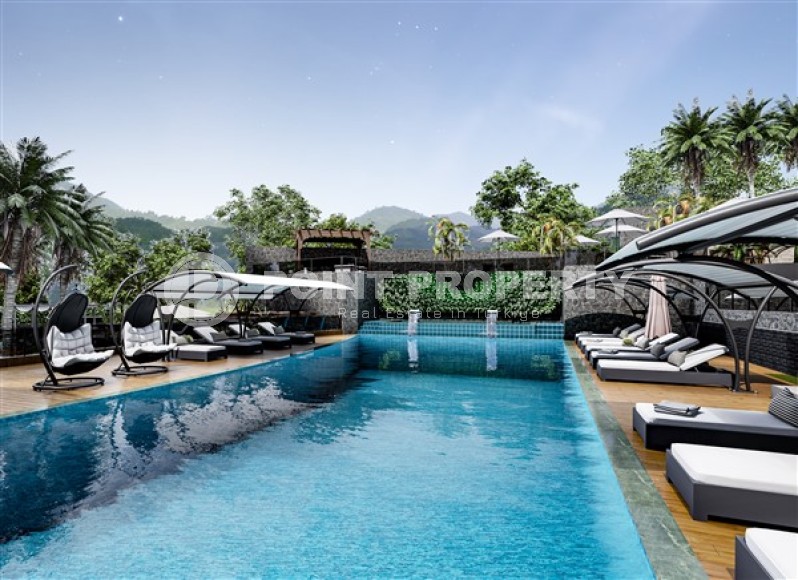 Небольшая квартира 1+1, общей площадью 44 м2, в новом жилом комплексе в спокойном районе Аланьи - Авсаллар-id-5299-фото-9