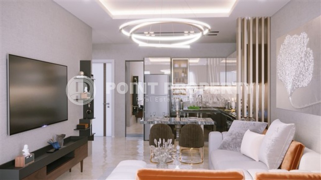 Небольшая новая квартира 1+1, общей площадью 53 м2, на 4-м этаже в жилом комплексе 2023 года постройки, район Авсаллар-id-5303-фото-2