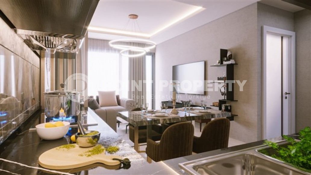 Небольшая новая квартира 1+1, общей площадью 53 м2, на 4-м этаже в жилом комплексе 2023 года постройки, район Авсаллар-id-5303-фото-3