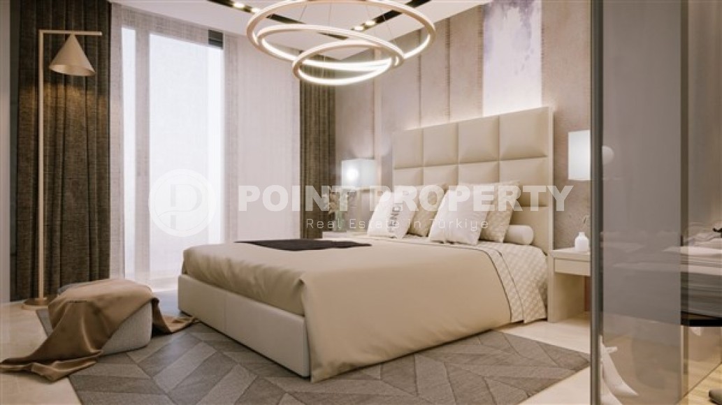 Небольшая новая квартира 1+1, общей площадью 53 м2, на 4-м этаже в жилом комплексе 2023 года постройки, район Авсаллар-id-5303-фото-4