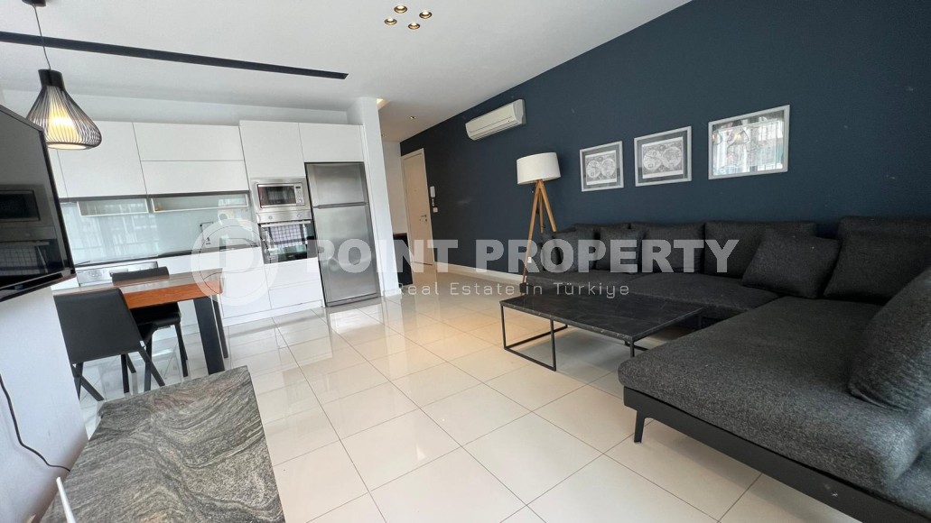 Стильная квартира с современным дизайном на 1-м этаже в жилом комплексе 2017 года постройки, в центре района Оба-id-5309-фото-4