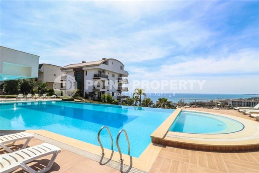 Светлые апартаменты с видом на Средиземное море, планировкой 2+1, в районе города Аланья - Конаклы-id-5327-фото-13