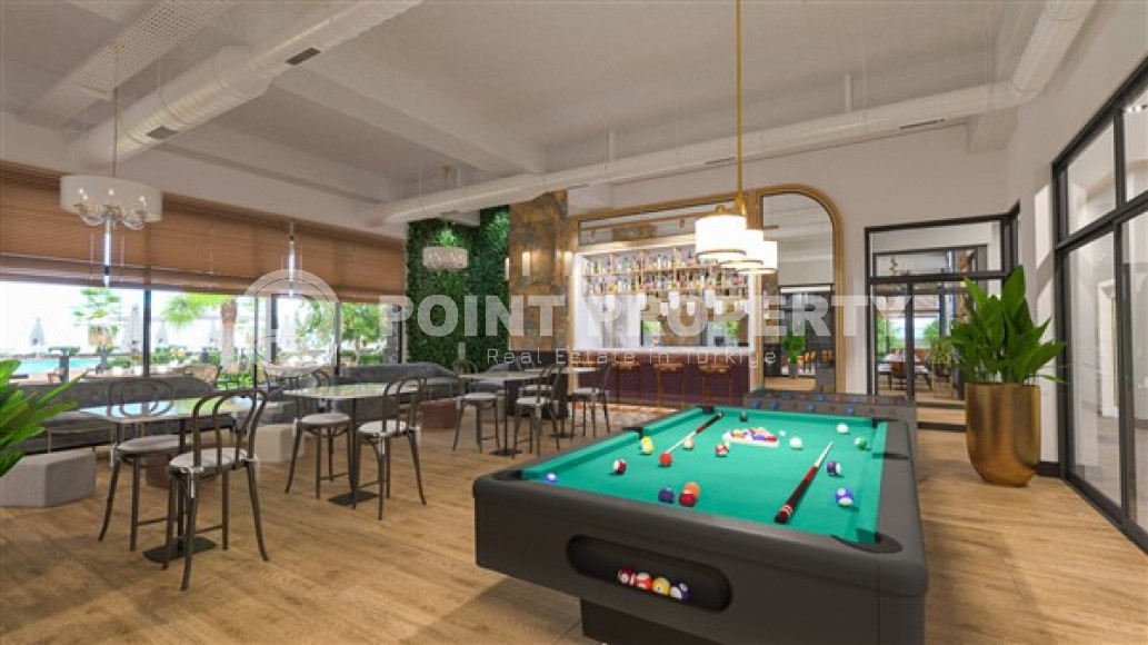 Светлые апартаменты с одной спальной комнатой, в чистовой отделке, в зеленом районе города Аланья - Авсаллар-id-5358-фото-12