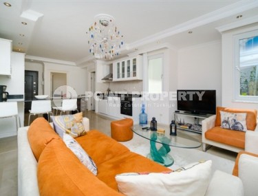 Двухуровневые апартаменты с двумя спальными комнатами и видом на Средиземное море, в районе Конаклы-id-5373-фото-3