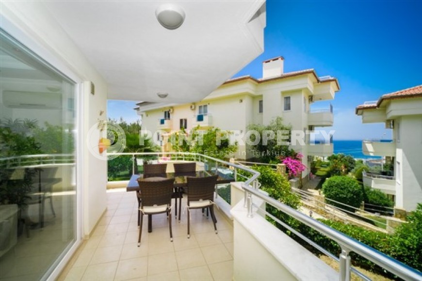 Двухуровневые апартаменты с двумя спальными комнатами и видом на Средиземное море, в районе Конаклы-id-5373-фото-12