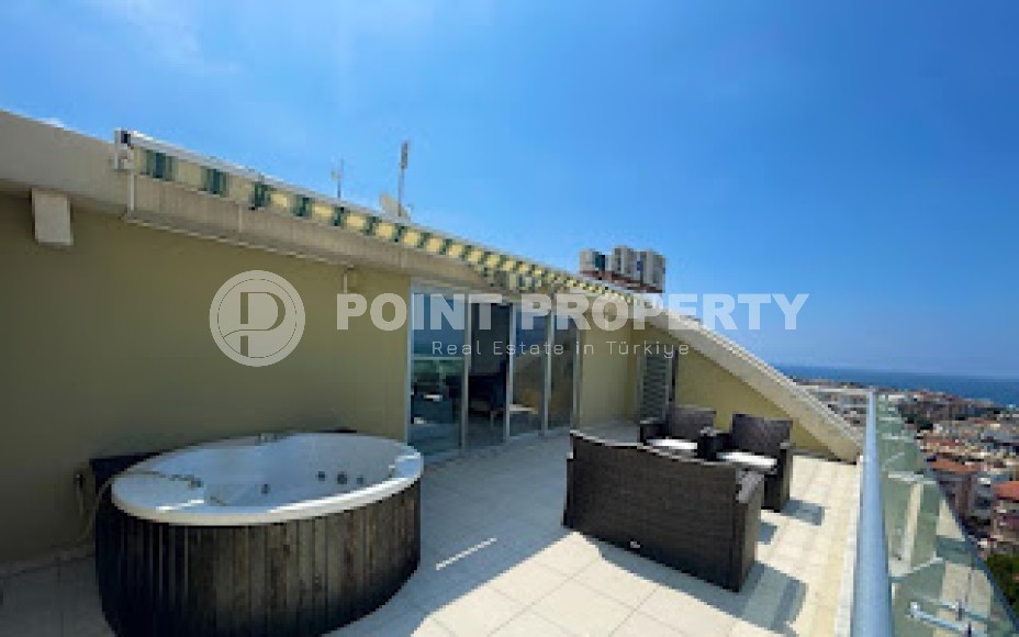 Атмосферный дуплекс 3+1 на 10-м этаже с мансардой с роскошным панорамным видом на море и горы-id-5386-фото-13