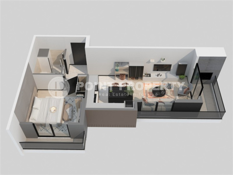 Проект на стадии строительства с квартирами 1+1 и 2+1 от 65 м2 в районе Томюк, Мерсин. Отличные цены!-id-1427-фото-13