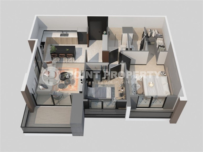 Проект на стадии строительства с квартирами 1+1 и 2+1 от 65 м2 в районе Томюк, Мерсин. Отличные цены!-id-1427-фото-16