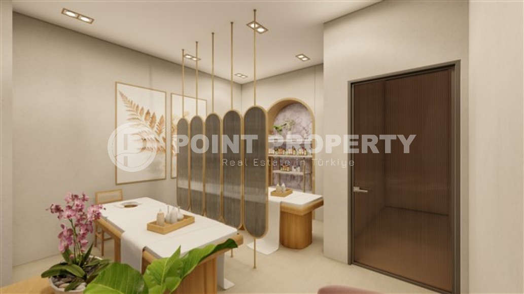 Апартаменты планировками 1+1, дуплексы 2+1 в жилом комплексе на завершающем этапе строительства, в районе города Аланья - Тюрклер-id-5429-фото-9