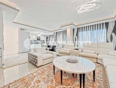 Стильные, просторные двухуровневые апартаменты с тремя спальными комнатами и видом на Средиземное море, в социально развитом районе Махмутлар-id-5510-фото-4