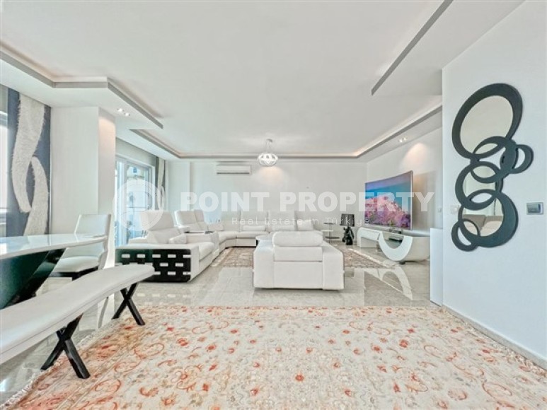 Стильные, просторные двухуровневые апартаменты с тремя спальными комнатами и видом на Средиземное море, в социально развитом районе Махмутлар-id-5510-фото-5