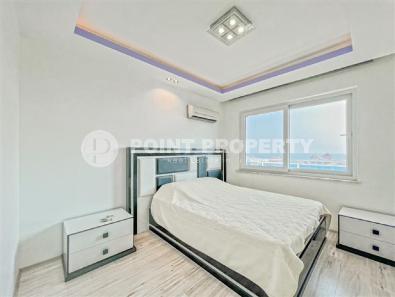 Стильные, просторные двухуровневые апартаменты с тремя спальными комнатами и видом на Средиземное море, в социально развитом районе Махмутлар-id-5510-фото-8