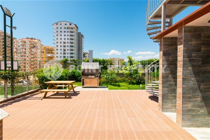 Стильные, просторные двухуровневые апартаменты с тремя спальными комнатами и видом на Средиземное море, в социально развитом районе Махмутлар-id-5510-фото-23