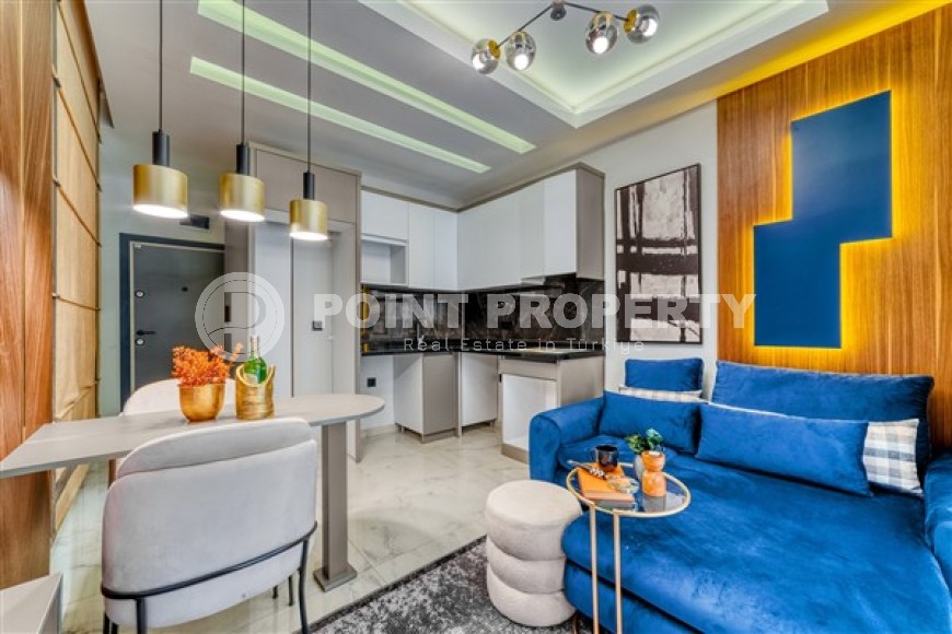 Небольшие стильные апартаменты с одной спальной комнатой в новом жилом комплексе 2023 года постройки, в районе города Аланья - верхняя Оба-id-5514-фото-1