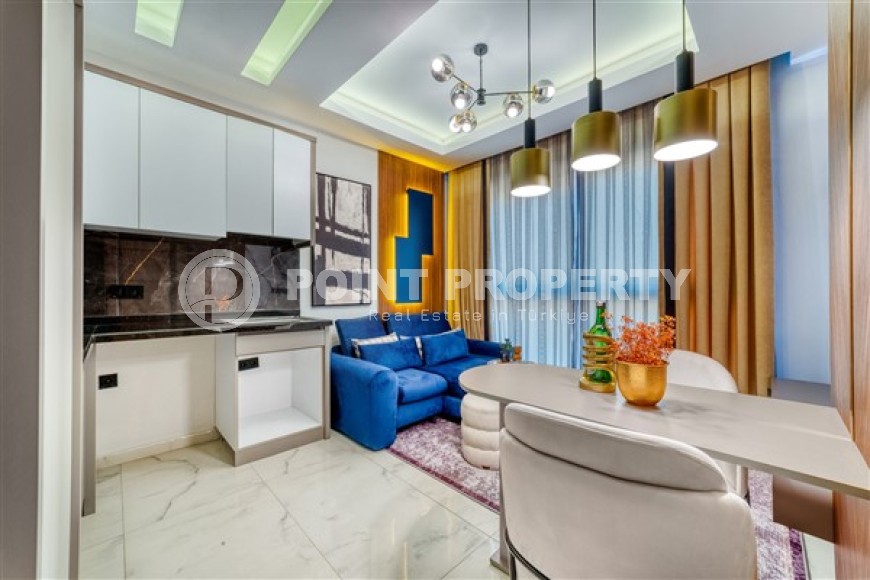 Небольшие стильные апартаменты с одной спальной комнатой в новом жилом комплексе 2023 года постройки, в районе города Аланья - верхняя Оба-id-5514-фото-2