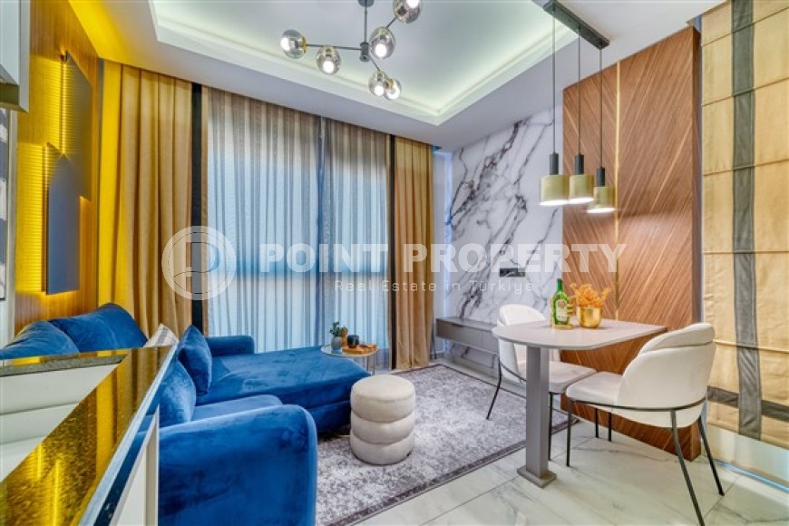 Небольшие стильные апартаменты с одной спальной комнатой в новом жилом комплексе 2023 года постройки, в районе города Аланья - верхняя Оба-id-5514-фото-4