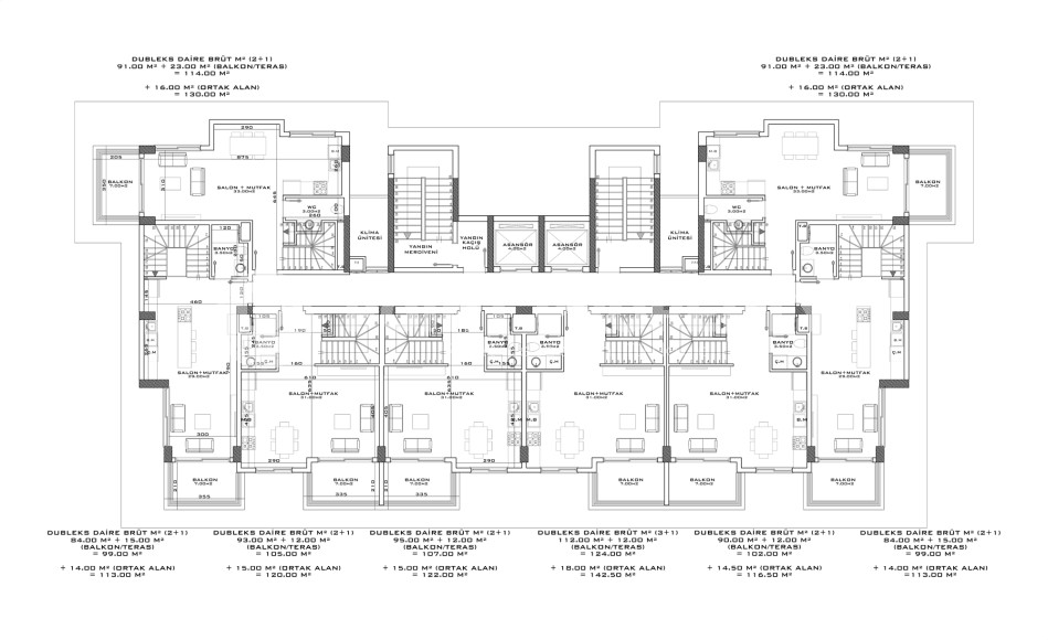Stylish complex with panoramic views of the Mediterranean Sea in the Avsallar area. Apartments 63-142 m2-id-1001-photo-11