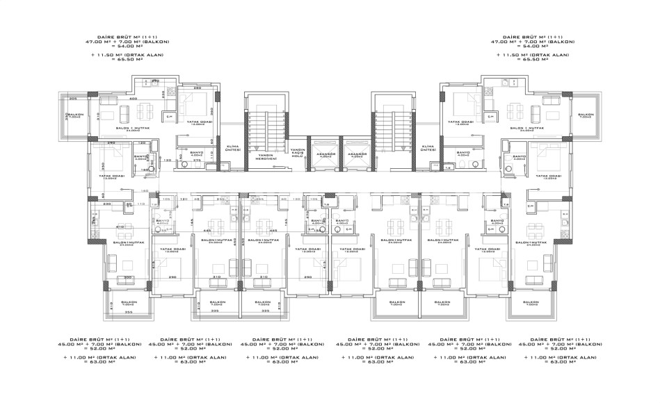 Stylish complex with panoramic views of the Mediterranean Sea in the Avsallar area. Apartments 63-142 m2-id-1001-photo-12