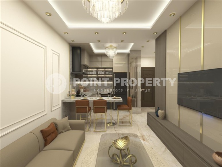 Небольшая квартира на 4-м этаже в жилом комплексе на финальном этапе строительства, в центре современного района Аланьи - Махмутлар-id-5684-фото-2