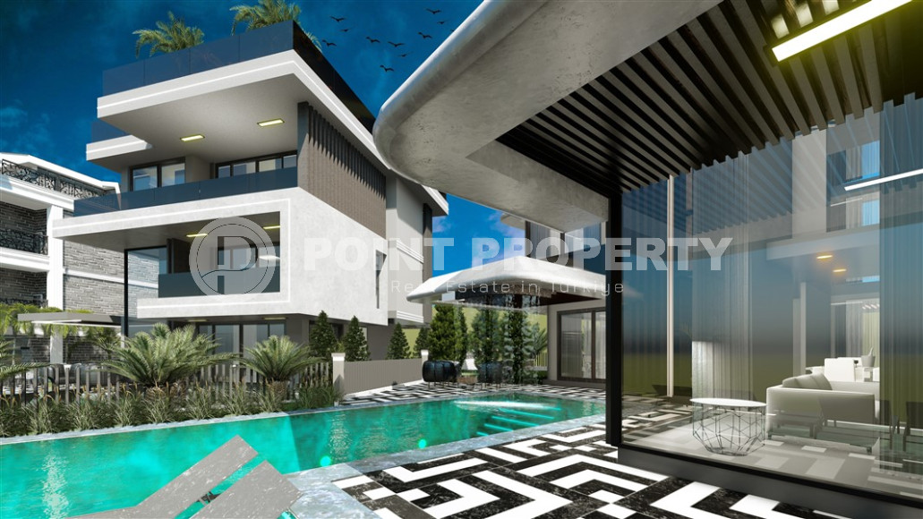 A unique project of four 5+1 villas under construction in Kargicak with a personal spa and infinity pool in each house. 310 - 500 m2-id-1060-photo-4