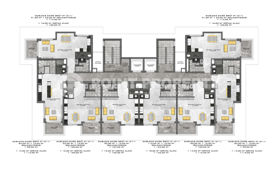 Stylish complex with panoramic views of the Mediterranean Sea in the Avsallar area. Apartments 63-142 m2-id-1001-photo-14