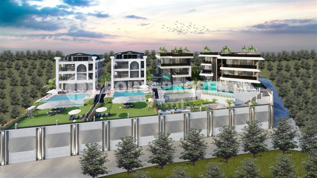 A unique project of four 5+1 villas under construction in Kargicak with a personal spa and infinity pool in each house. 310 - 500 m2-id-1060-photo-9